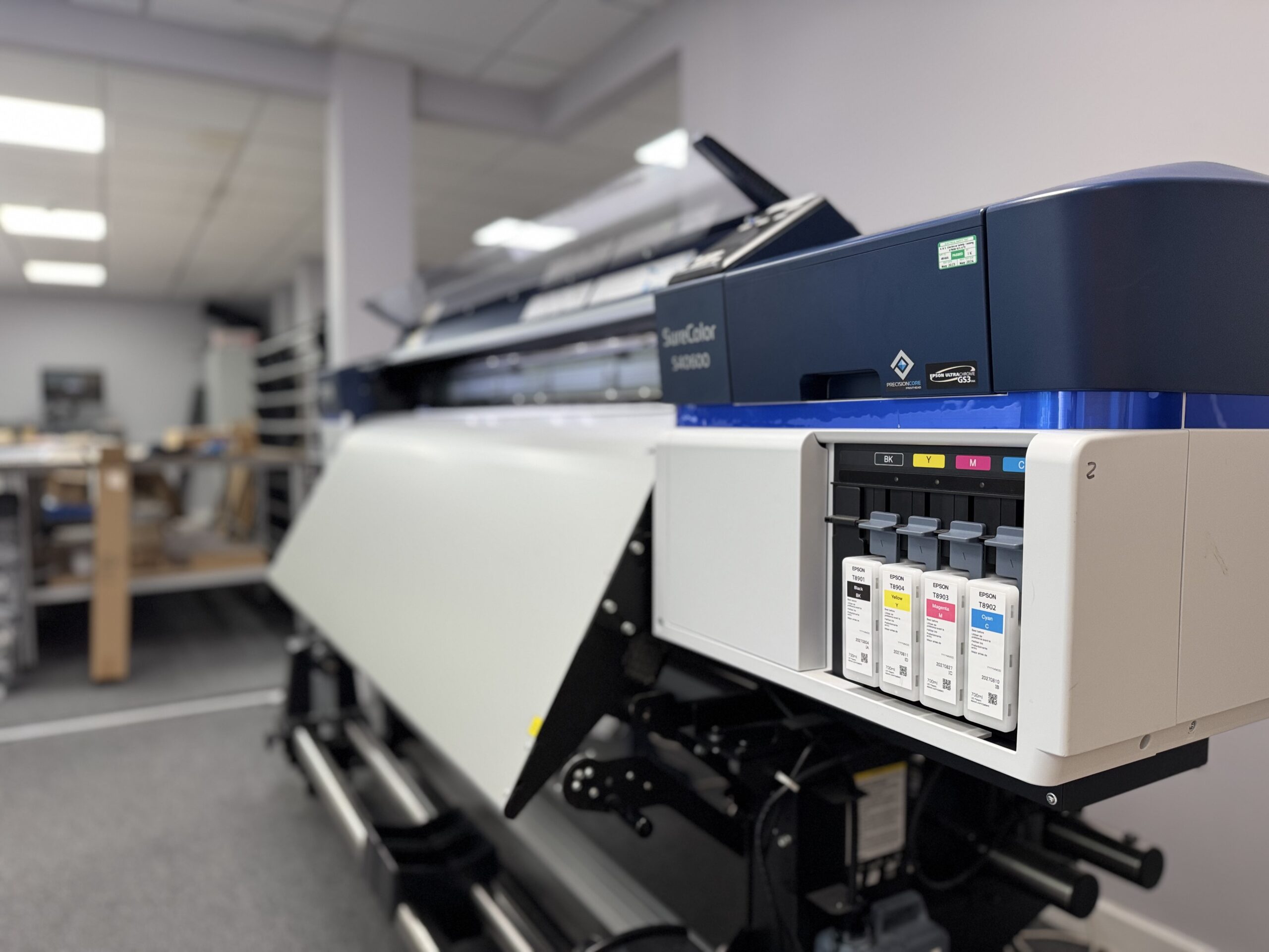 Large format printer in action
