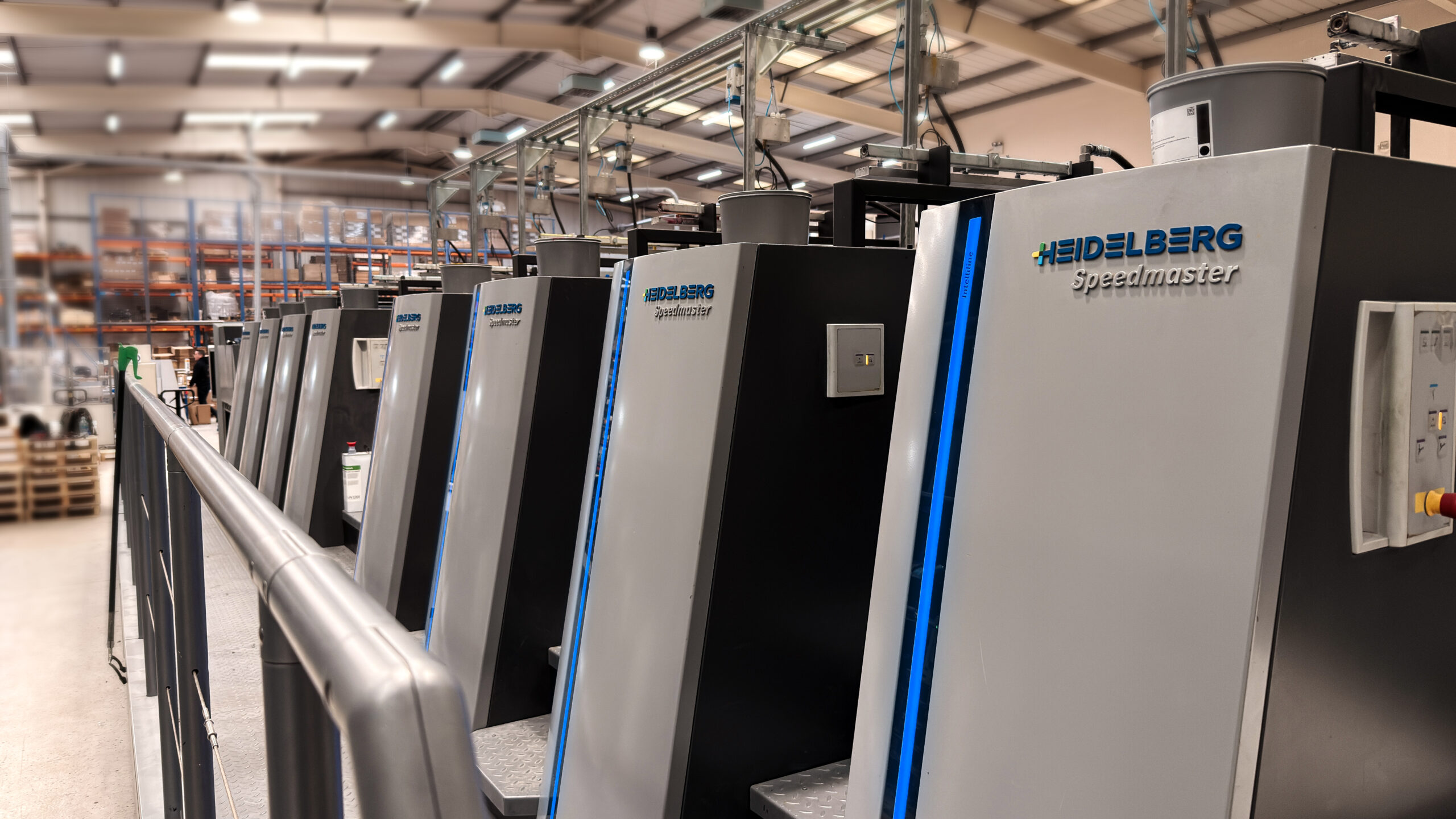 Factory printing presses on the Hickling & Squires production floor