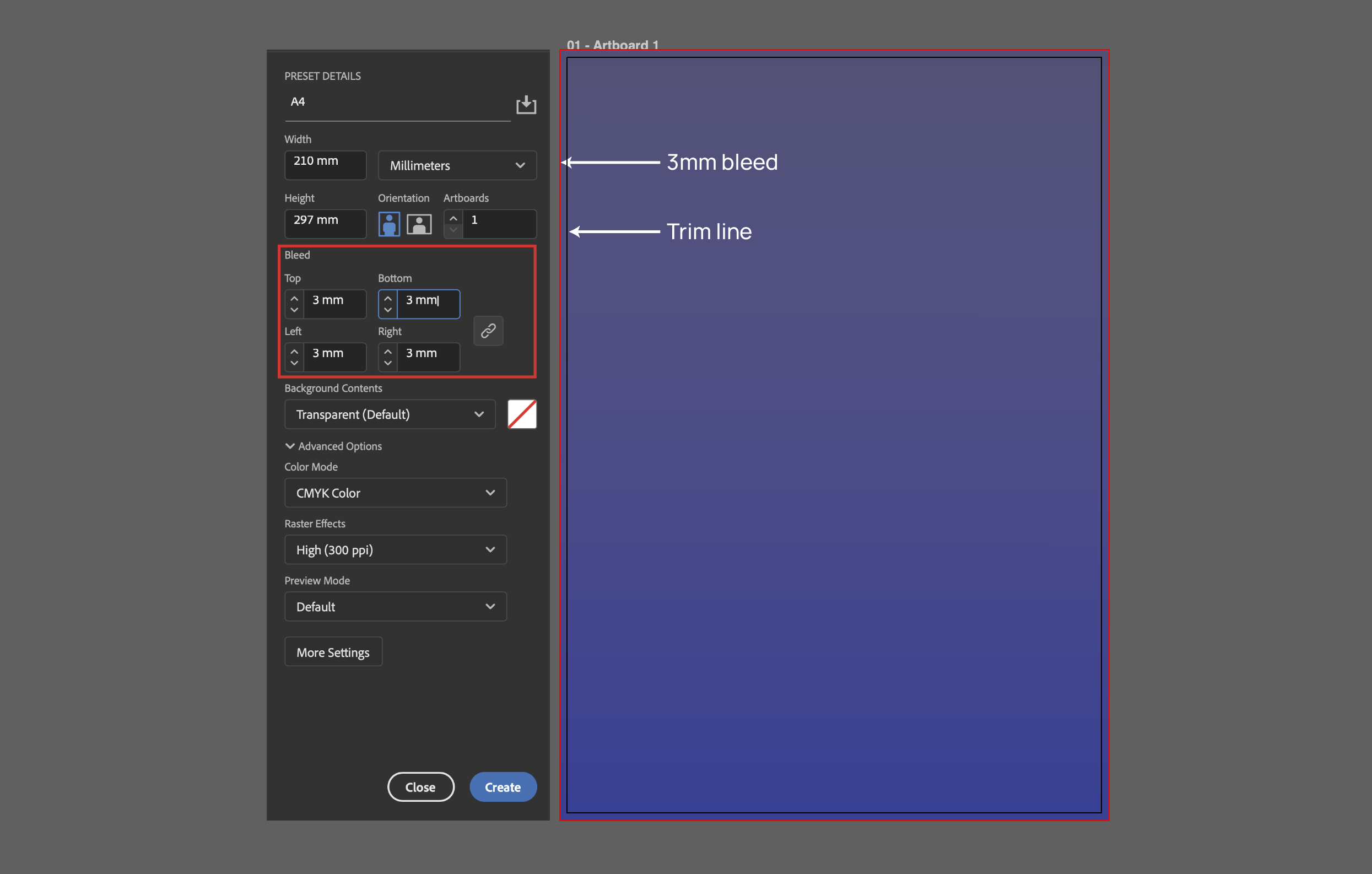 Setting up 3mm bleed in Adobe Illustrator