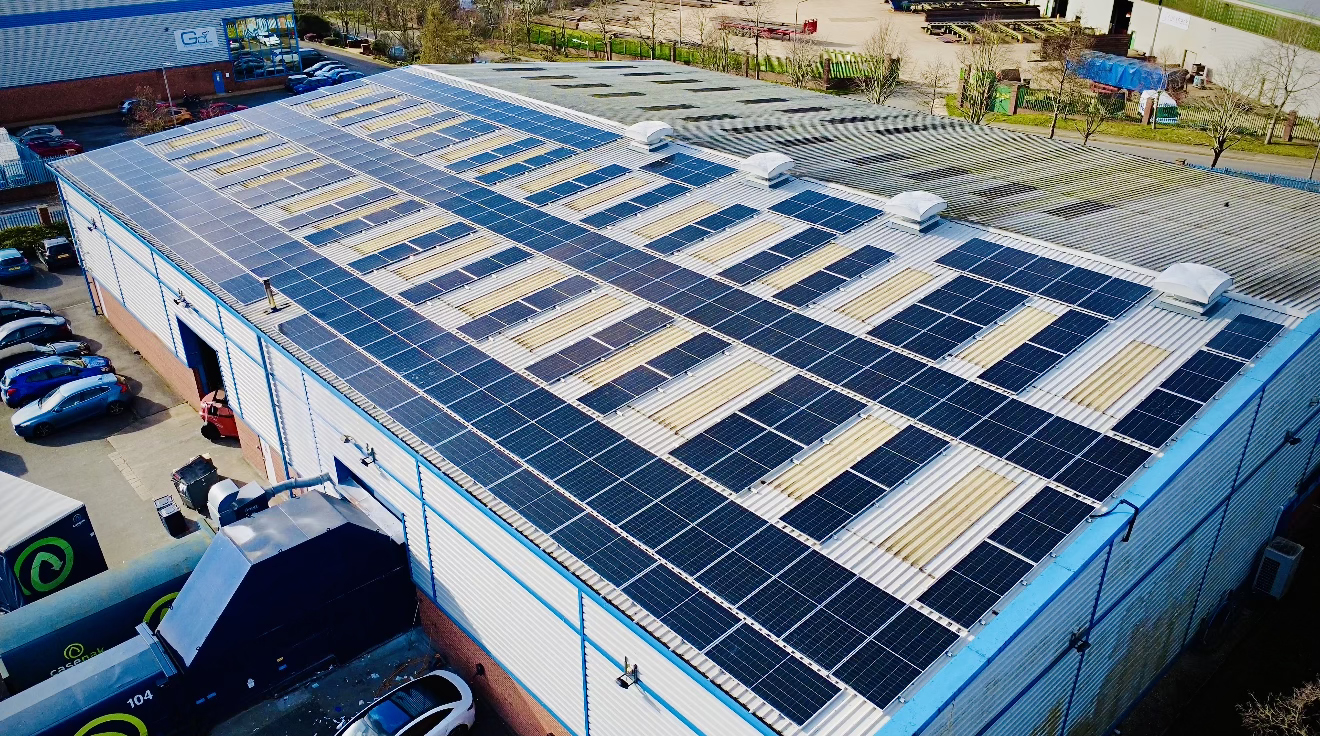 Solar panels at Hickling & Squires factory