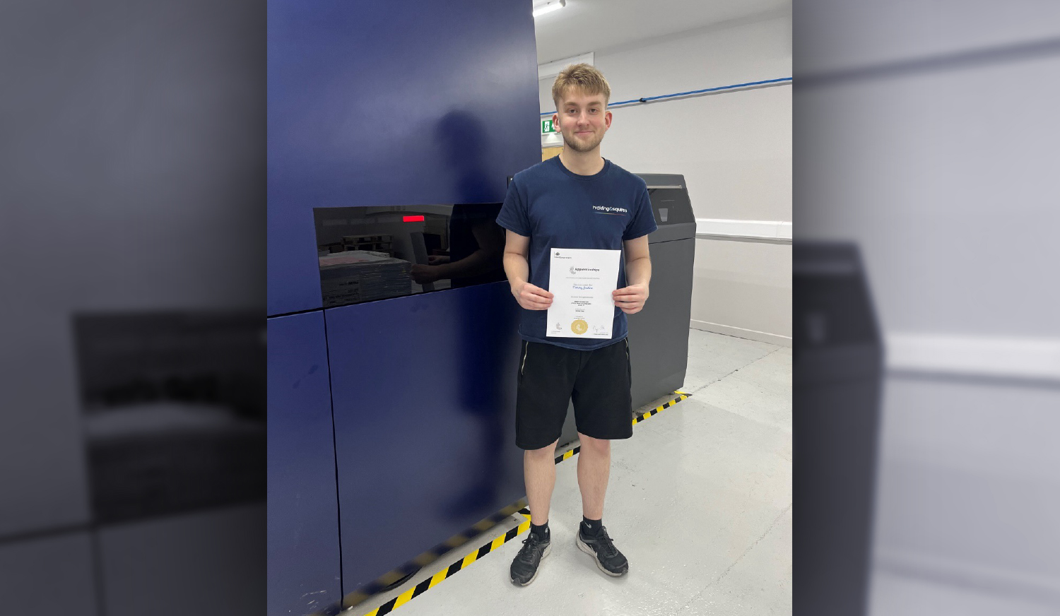 A photo of Tommy who has passed his apprenticeship